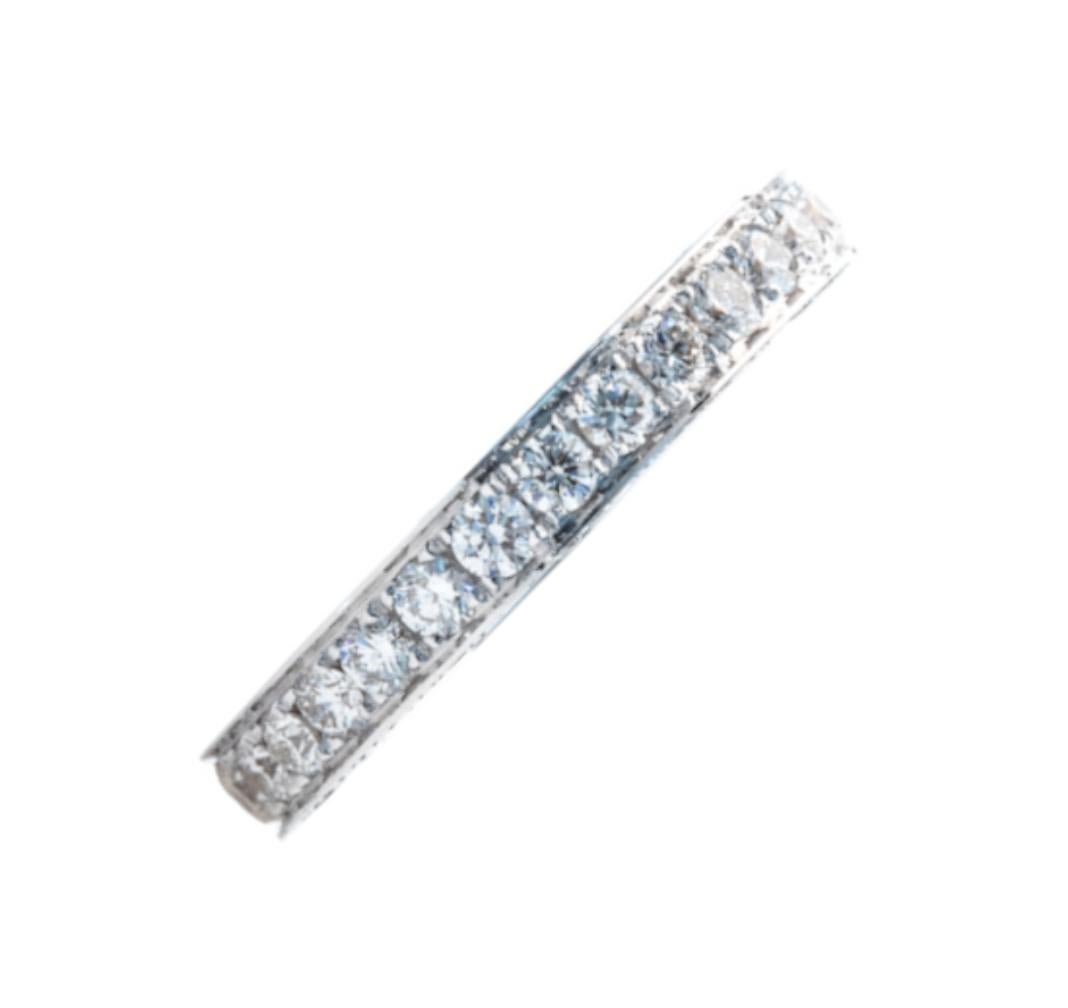 Modern 1.50 Carat E-F VS Diamonds 18K White Gold Harmony Eternity Band Ring For Sale