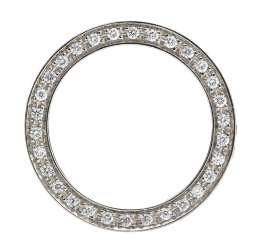 Round Cut 1.50 Carat E-F VS Diamonds 18K White Gold Harmony Eternity Band Ring For Sale