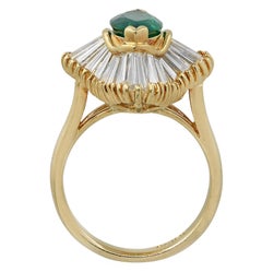 1.50 Carat Emerald and Diamond Ballerina Ring