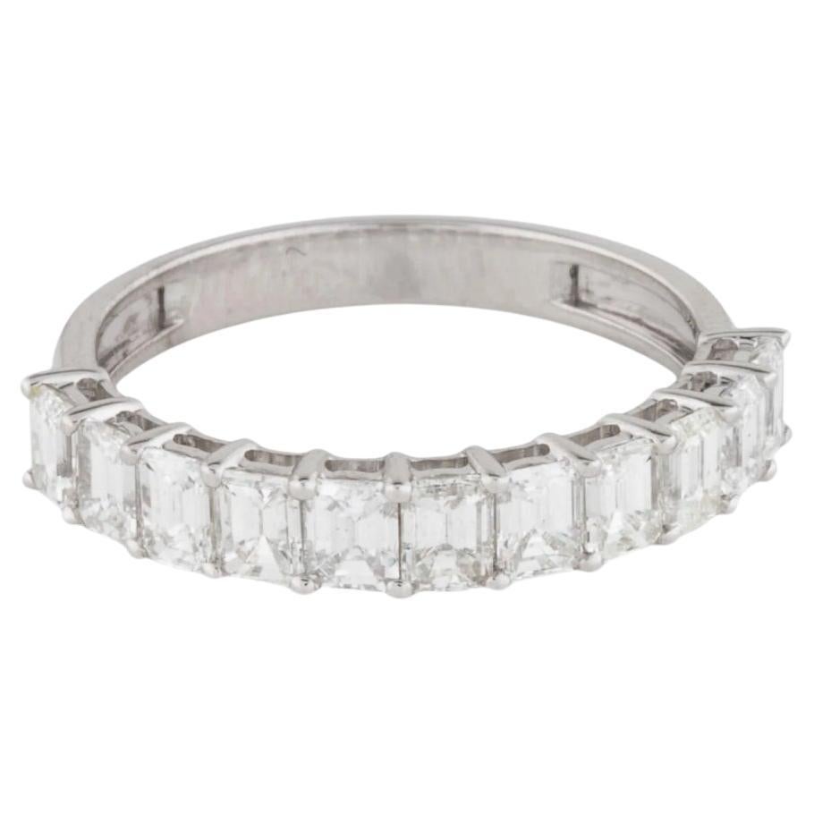 1.50 Carat Emerald Cut Diamond Half Eternity Band 15 Pts