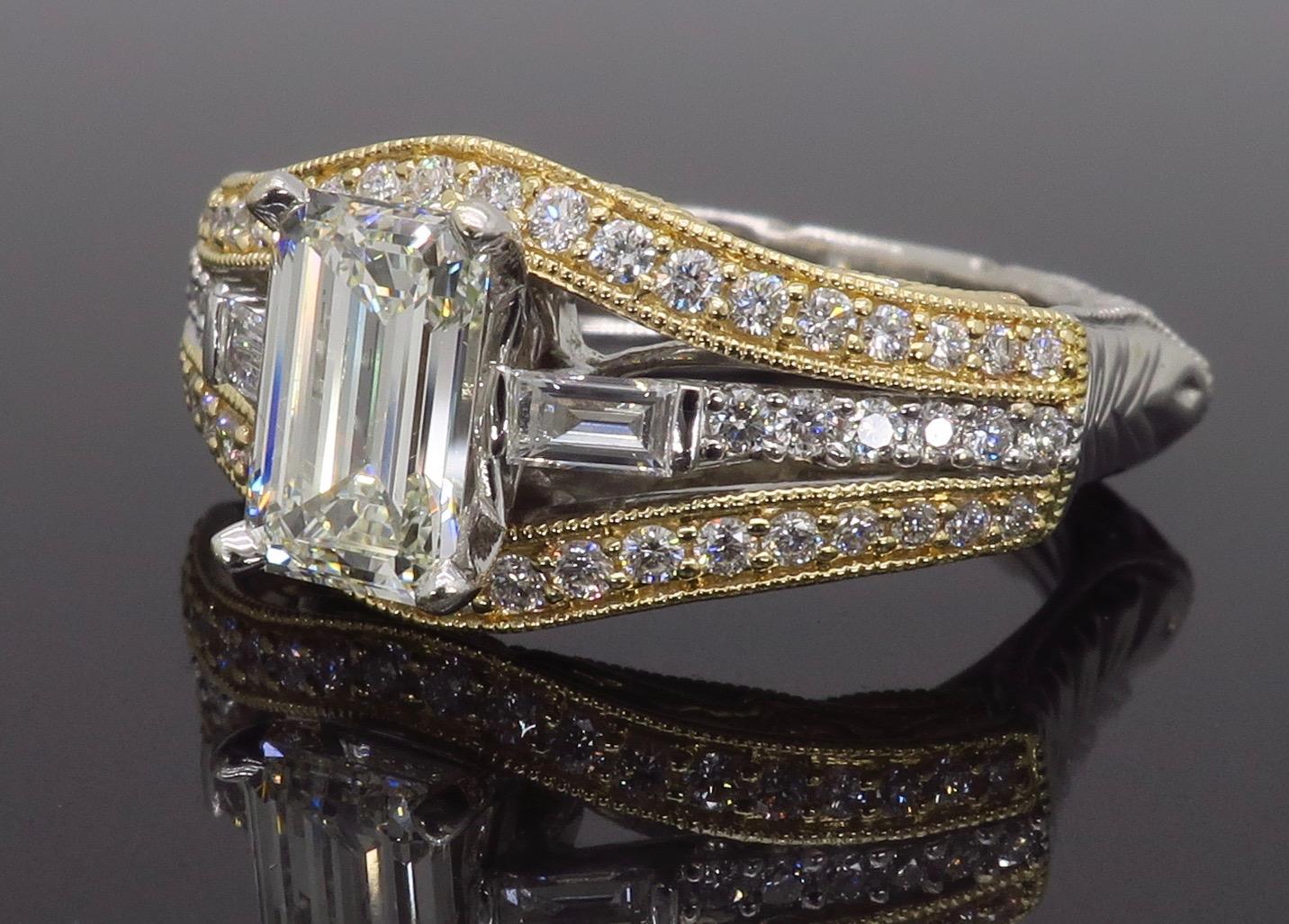 1.50 Carat Emerald Cut Diamond Ring 1
