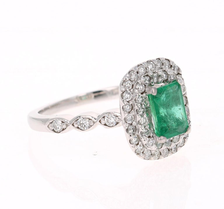 1.50 Carat Emerald Diamond White Gold Engagement Ring GIA Certified at ...