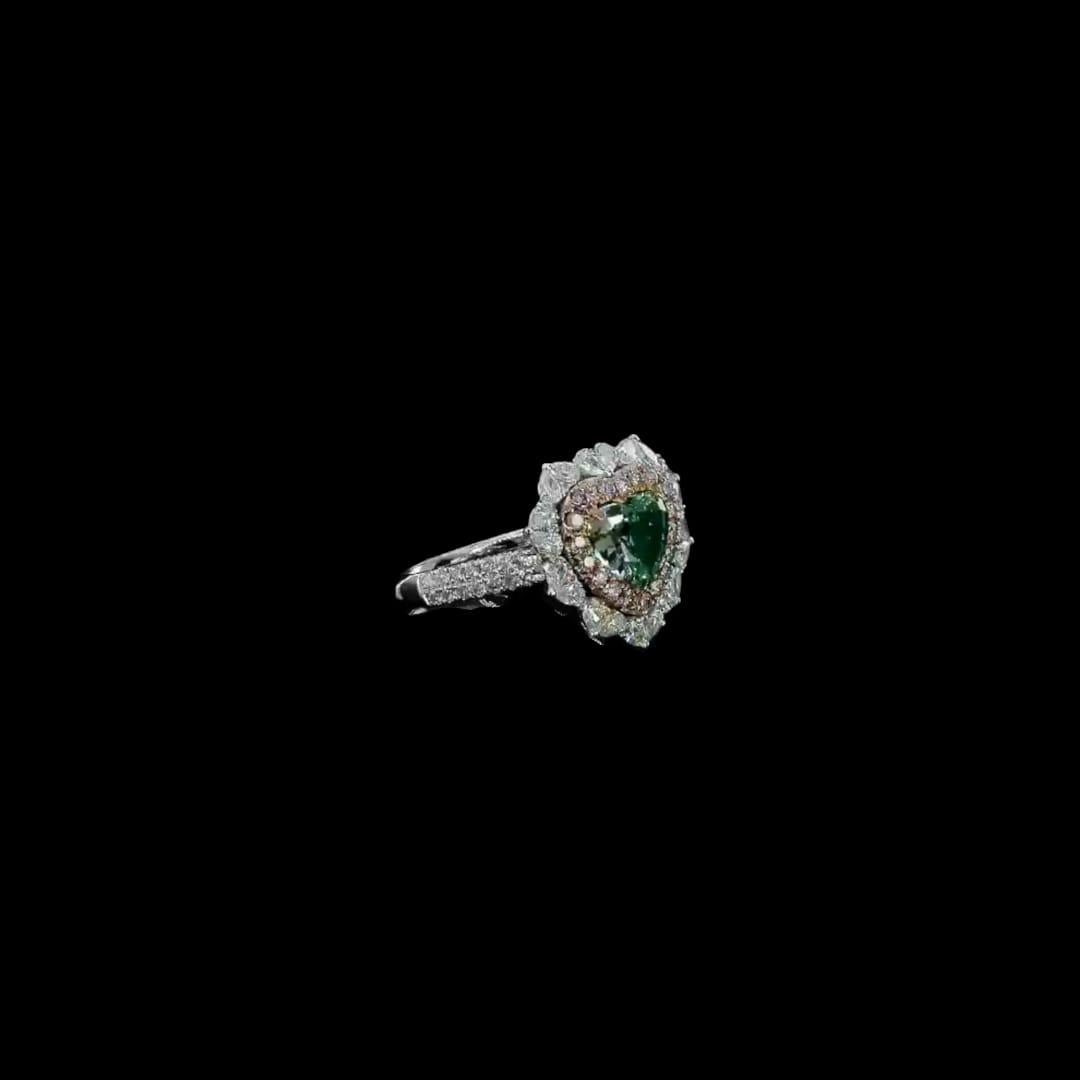 Women's 1.50 Carat Fancy Grayish Greenish Yellow Diamond Ring SI1 Clarity GIA Certified For Sale
