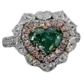 1.50 Carat Fancy Grayish Greenish Yellow Diamond Ring SI1 Clarity GIA Certified For Sale