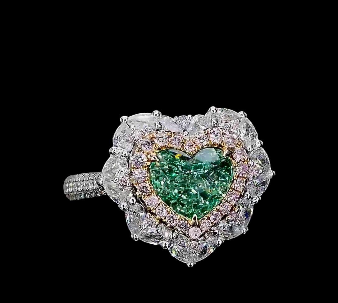 **100% NATURAL FANCY COLOUR DIAMOND JEWELRY**

✪ Jewelry Details ✪

♦ MAIN STONE DETAILS

➛ Stone Shape: Heart
➛ Stone Color: Fancy Green
➛ Stone Clarity: SI
➛ Stone Weight: 1.50 carats
➛ AGL certified

♦ SIDE STONE DETAILS

➛ Side white diamonds -