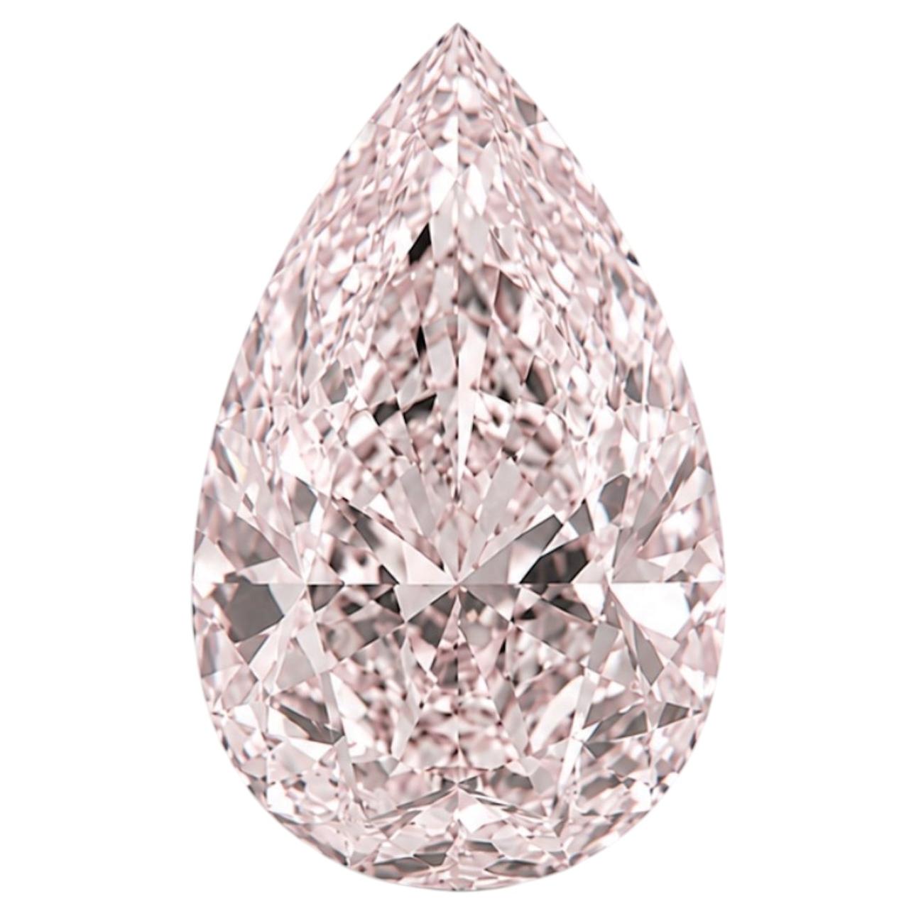 Diamante de 1,50 quilates, de color marrón-rosa claro «Fancy», con corte en forma de pera