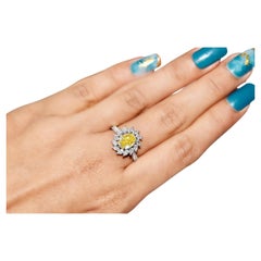 1.50 Carat Fancy Yellow Diamond Ring VS Clarity AGL Certified