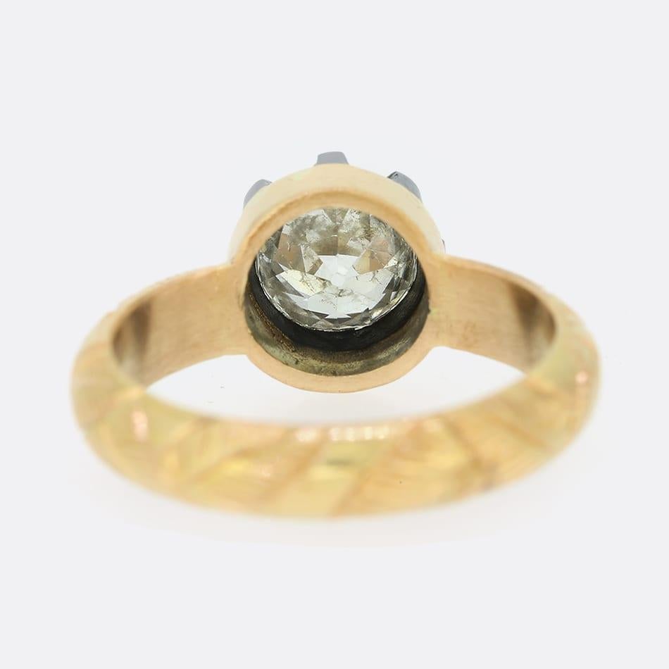 1.50 Carat Georgian Style Old Cut Diamond Ring In Good Condition For Sale In London, GB