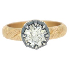 Anello con diamante taglio antico da 1,50 carati in stile georgiano