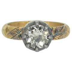 Bague de style géorgien avec diamant taille ancienne de 1,50 carat