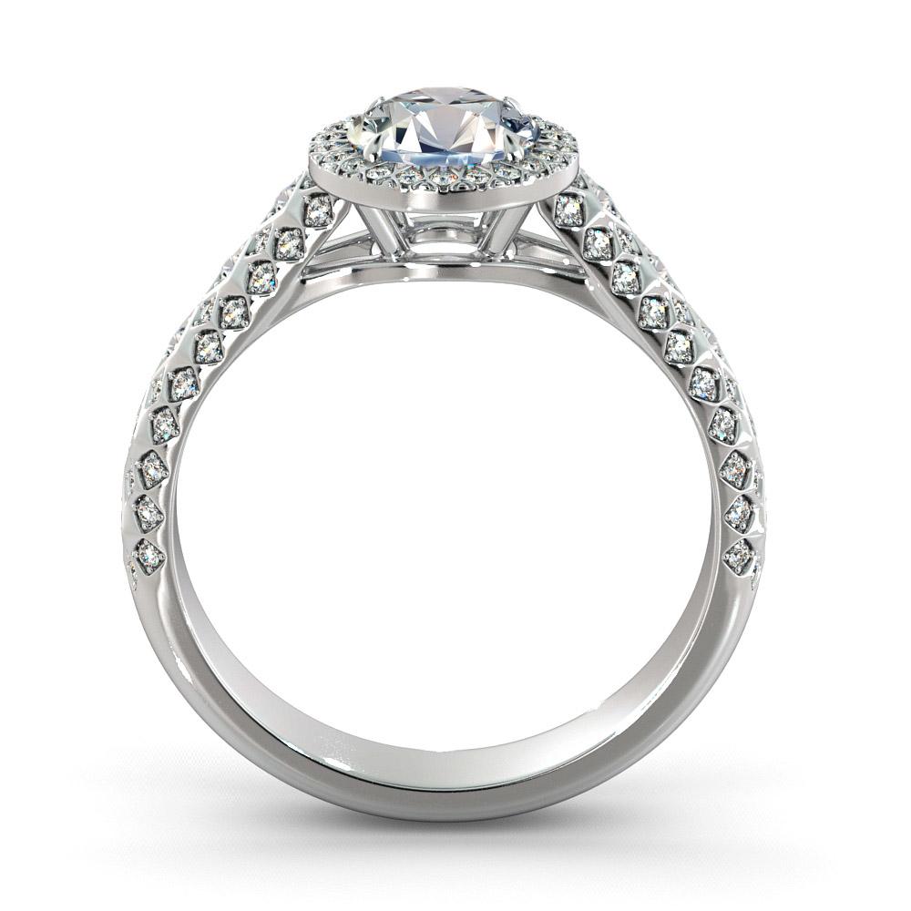 Round Cut 1.50 Carat GIA Round Diamond Engagement Ring, 18 Karat Gold Vintage Halo Ring