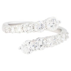 1.50 Carat Graduated Diamond Crossover Ring 18 Karat in Stock