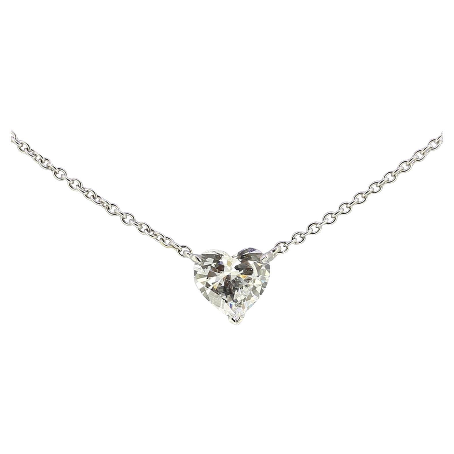 1.50 Carat Heart Shaped Diamond Pendant Necklace