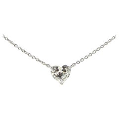 1.50 Carat Heart Shaped Diamond Pendant Necklace