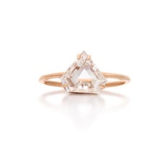 1.50 Carat Light Brown Shield Cut Diamond Engagement Ring in 18K Rose Gold