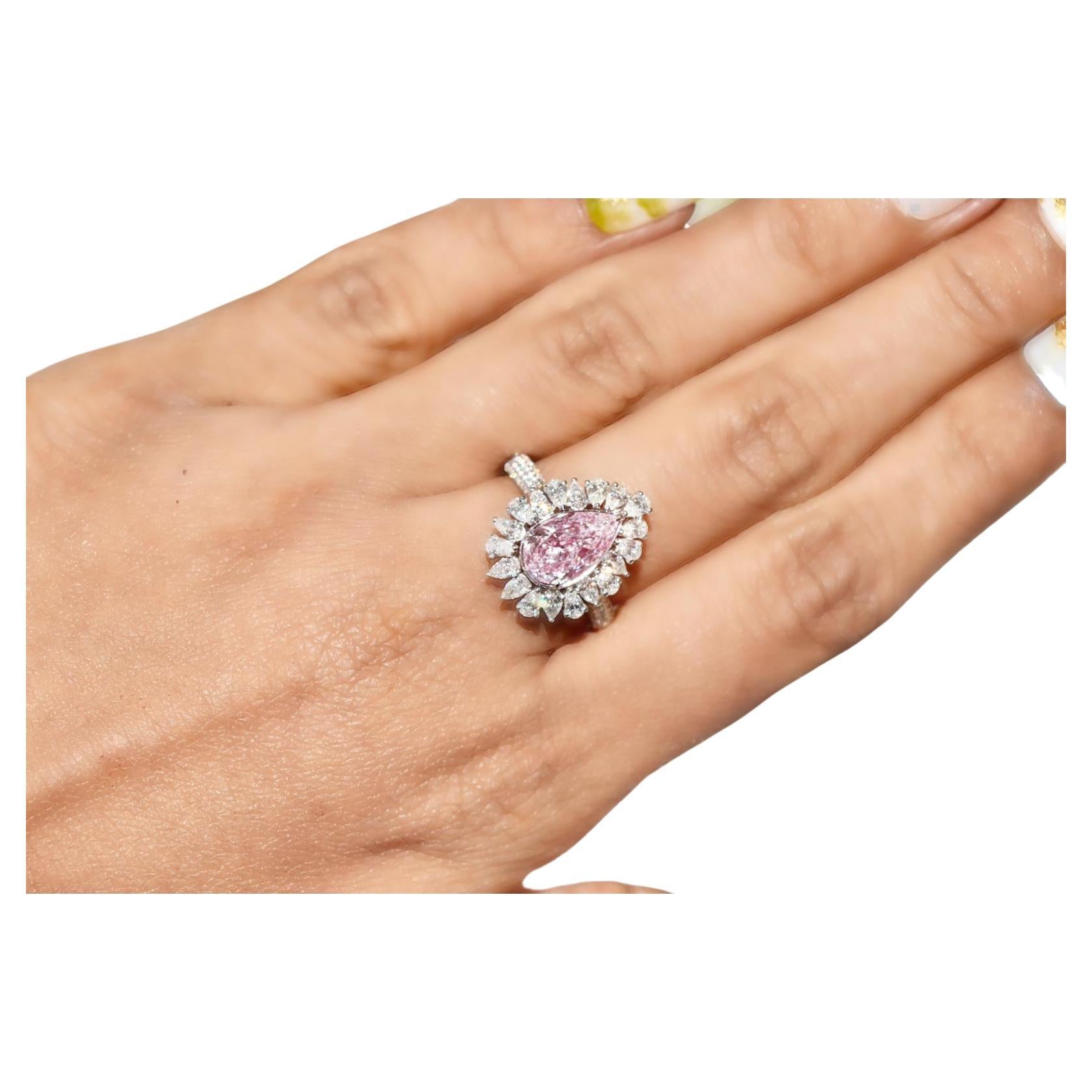 1,50 Karat Light Pink Diamond Ring & Anhänger Convertible SI2 Clarity GIA Cert