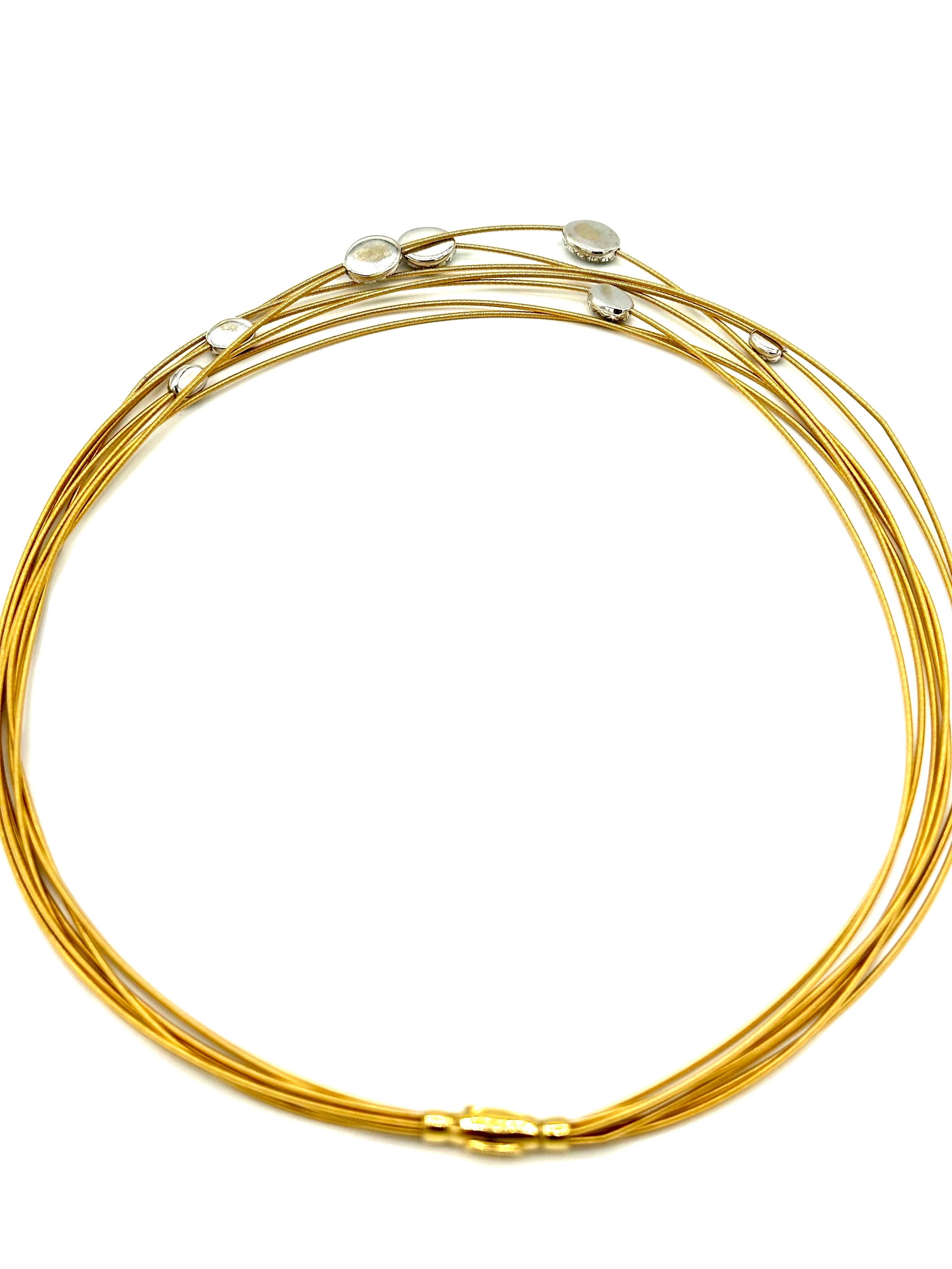 1,50 Karat Marco Bicego Pave Diamant Station Mehrreihige Halskette 2
