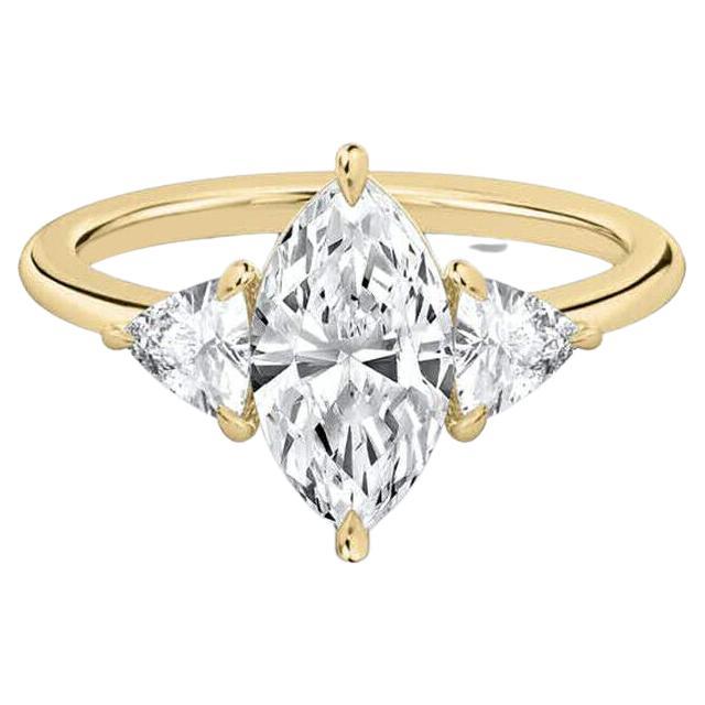 1.50 Carat Marquise Cut Engagement Diamond 14 Karat Gold Ring