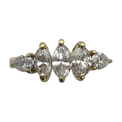 Contemporary 1.50ct Fancy-Cut Diamond 5-Stone Ring in 18K Yellow Gold
