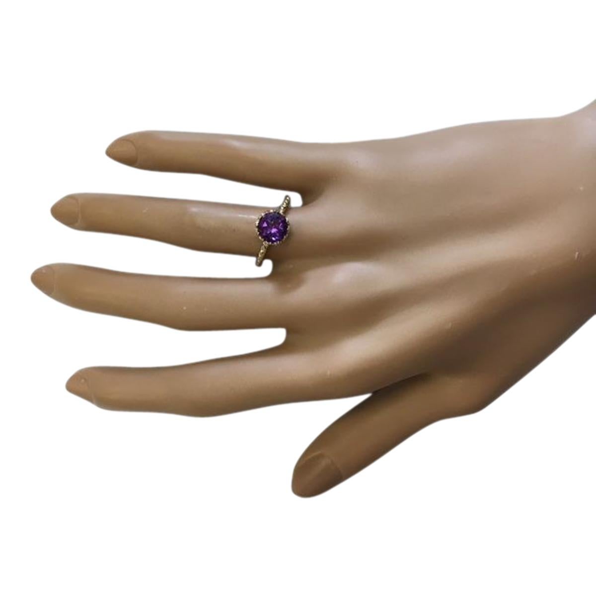 Natural Amethyst Ring In 14 Karat Yellow Gold  In New Condition For Sale In Manhattan Beach, CA