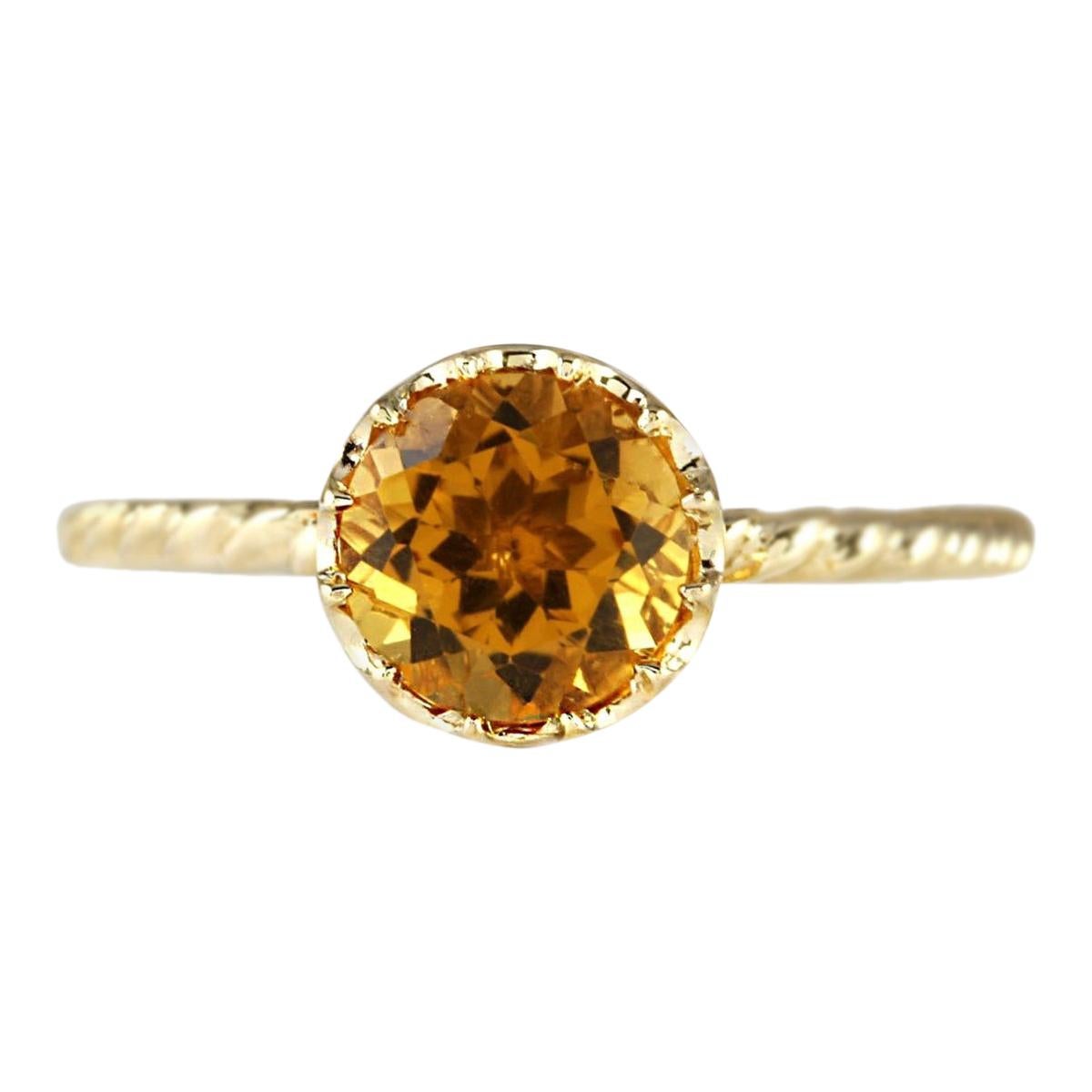 Citrine Ring In 14 Karat Yellow Gold For Sale