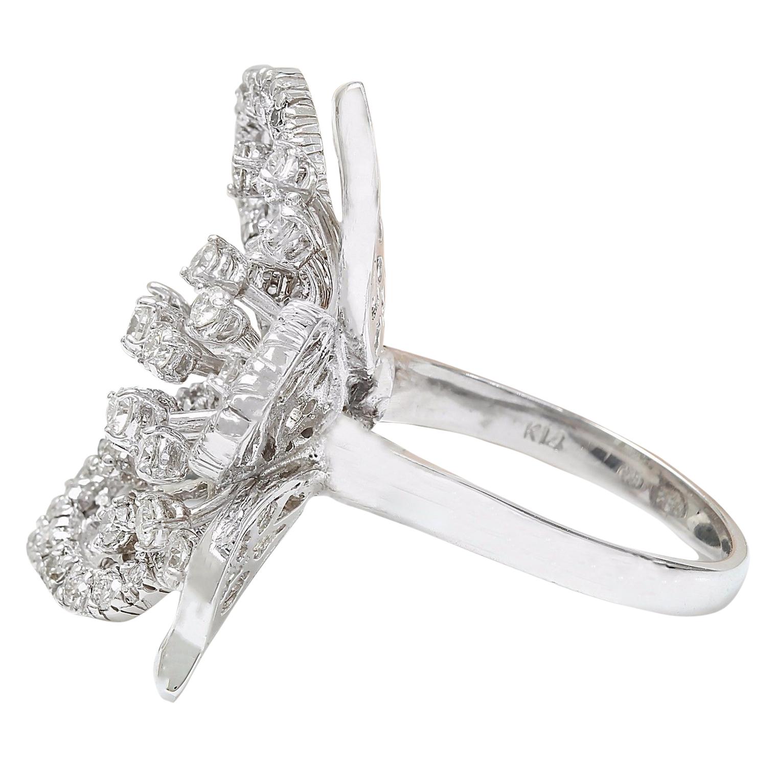 Modern 1.50 Carat Natural Diamond Ring In 14 Karat Solid White Gold  For Sale