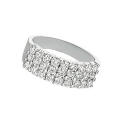 1,50 Karat natürlicher Diamant 3-reihiger Ringband G SI 14 Karat Weißgold