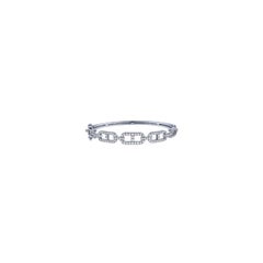 1.50 Carat Natural Diamond Bangle Bracelet G SI 14K White Gold