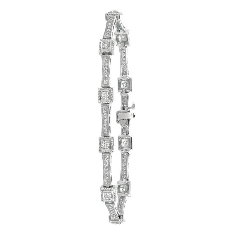 1.51 Carat Natural Diamond Bracelet G SI 14K White Gold

100% Natural Diamonds, Not Enhanced in any way Round Cut Diamond Bracelet
1.51CT
G-H
SI
14K White Gold, Prong, 14.40 grams
7 inches in length, 1/4 inch in width
10 - diamonds - 0.73ct, 73