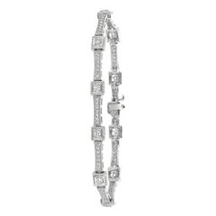 1.50 Carat Natural Diamond Bracelet G SI 14 Karat White Gold