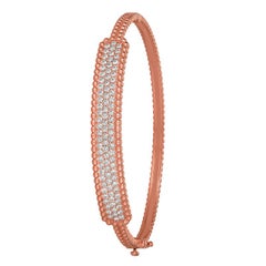 1.50 Carat Natural Diamond Bubble Bangle Bracelet G SI 14 Karat Rose Gold