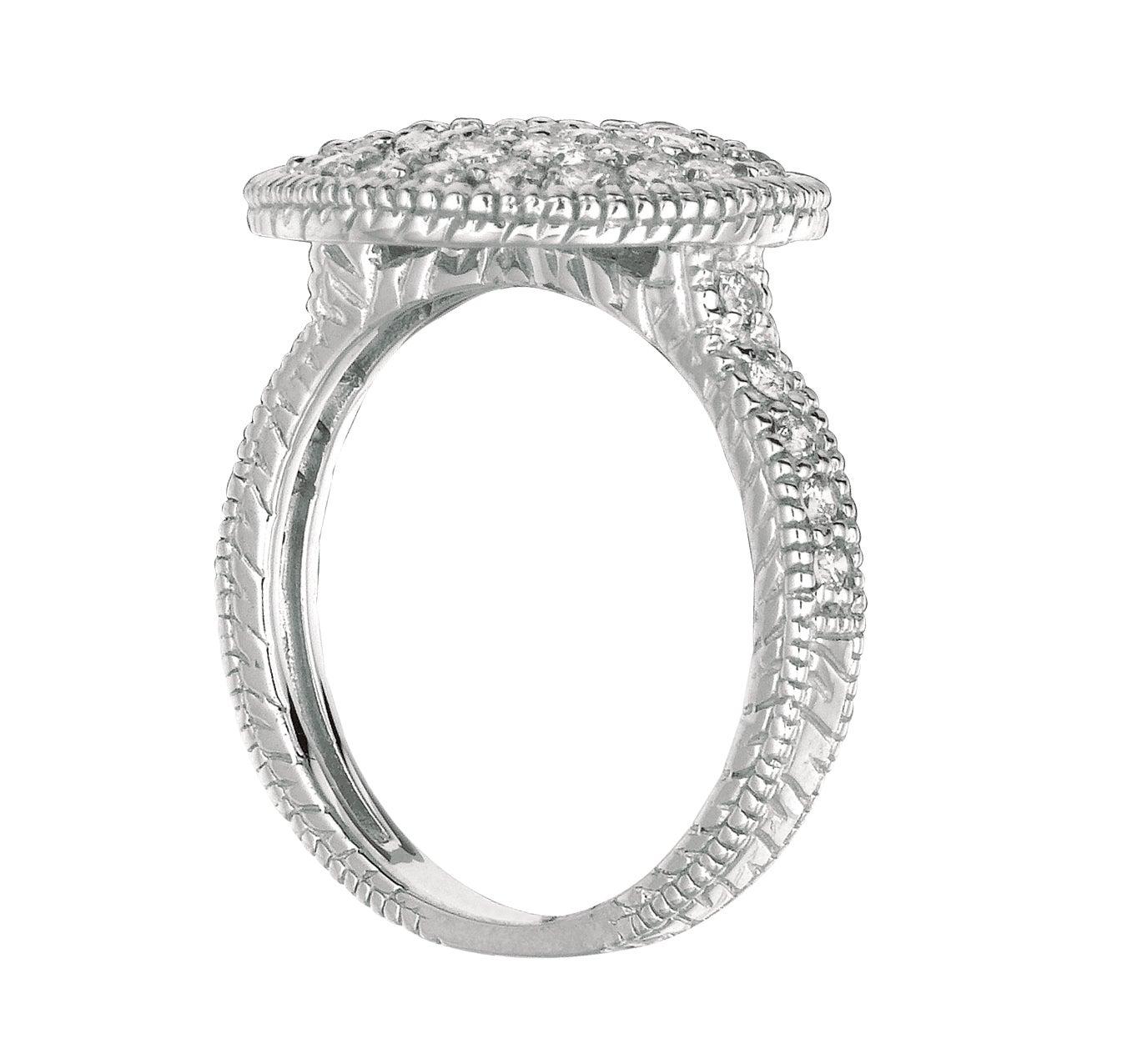 For Sale:  1.50 Carat Natural Diamond Cocktail Cluster Ring G SI 14 Karat White Gold 3