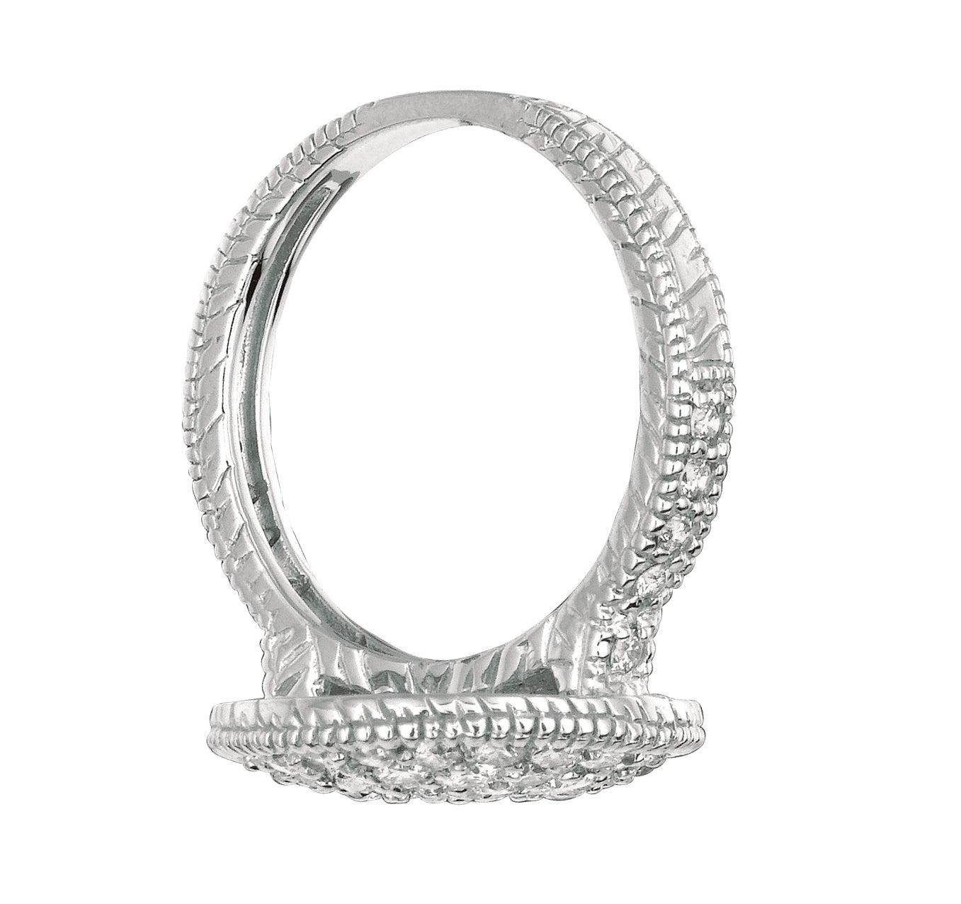 For Sale:  1.50 Carat Natural Diamond Cocktail Cluster Ring G SI 14 Karat White Gold 4