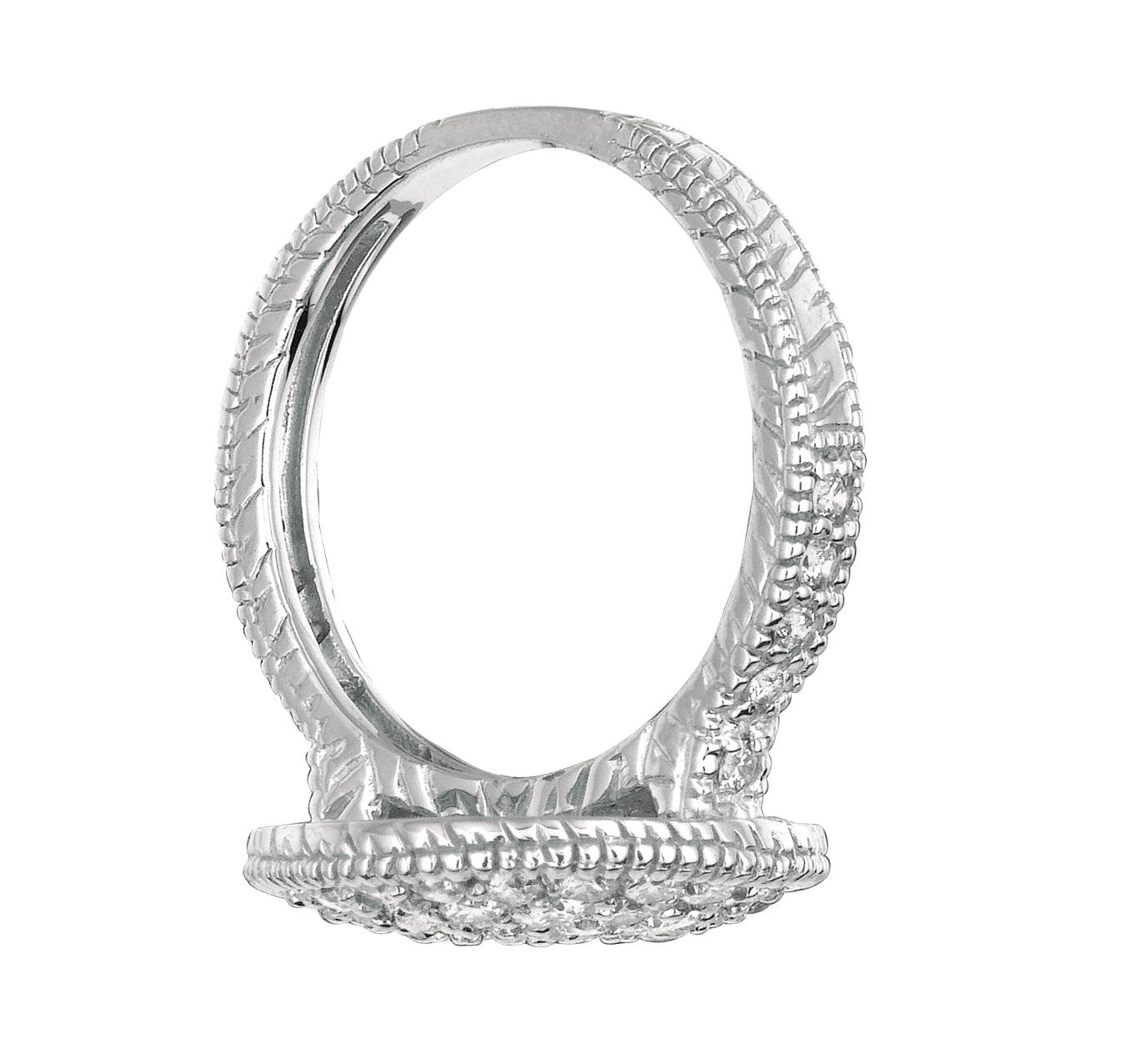 Round Cut 1.50 Carat Natural Diamond Cocktail Cluster Ring G SI 14 Karat White Gold For Sale