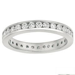 1.50 Carat Natural Diamond Eternity Ring Band 14K White Gold Channel Set