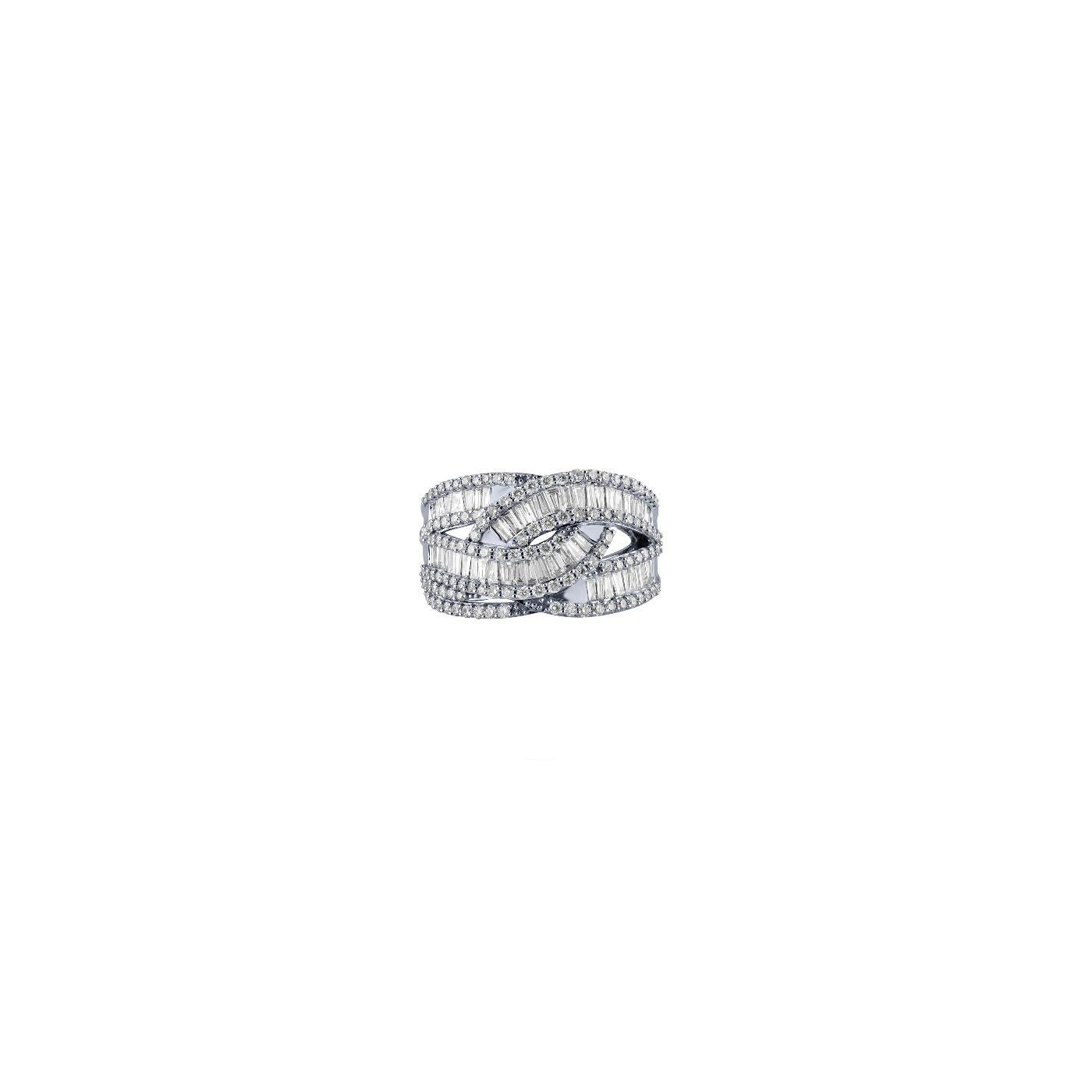 Im Angebot: 1,50 Karat Naturdiamant Fashion Ring F VS 14K Weißgold () 6