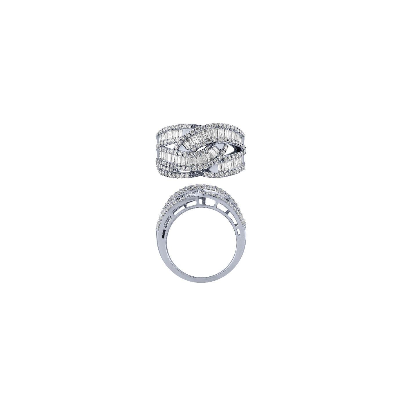Im Angebot: 1,50 Karat Naturdiamant Fashion Ring F VS 14K Weißgold () 7
