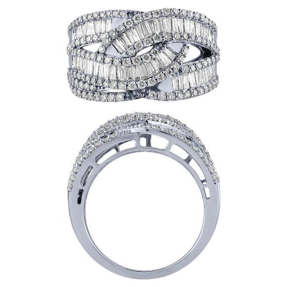 Im Angebot: 1,50 Karat Naturdiamant Fashion Ring F VS 14K Weißgold ()
