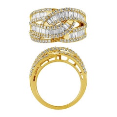 1.50 Carat Natural Diamond Fashion Ring F VS 14K Yellow Gold