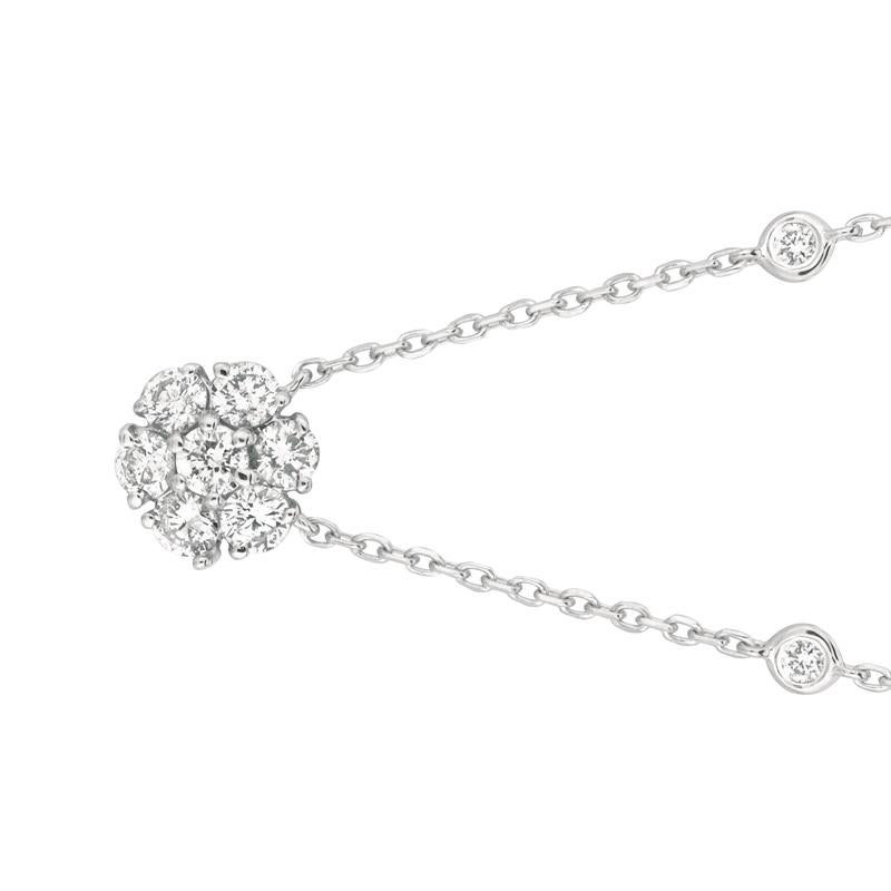 1.50 Carat Natural Diamond Flower & Bezel Pendant 14K White Gold G SI 18'' chain

100% Natural Diamonds, Not Enhanced in any way Round Cut Diamond Necklace with Bezel Diamonds
1.50CT
G-H
SI
14K White Gold Prong and Bezel Style 3.20 gram
3/8 inches