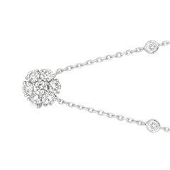 1.50 Carat Natural Diamond Flower and Bezel Pendant 14 Karat White Gold G SI