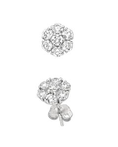 1.50 Carat Natural Diamond Flower Cluster Earrings G SI 14 Karat White Gold
