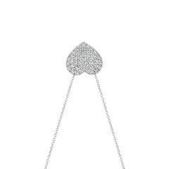 1.50 Carat Natural Diamond Heart Necklace Pendant 14 Karat White Gold G SI