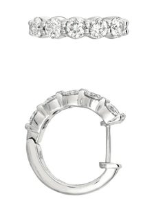 1.50 Carat Natural Diamond Hoop Earrings G SI 14 Karat White Gold