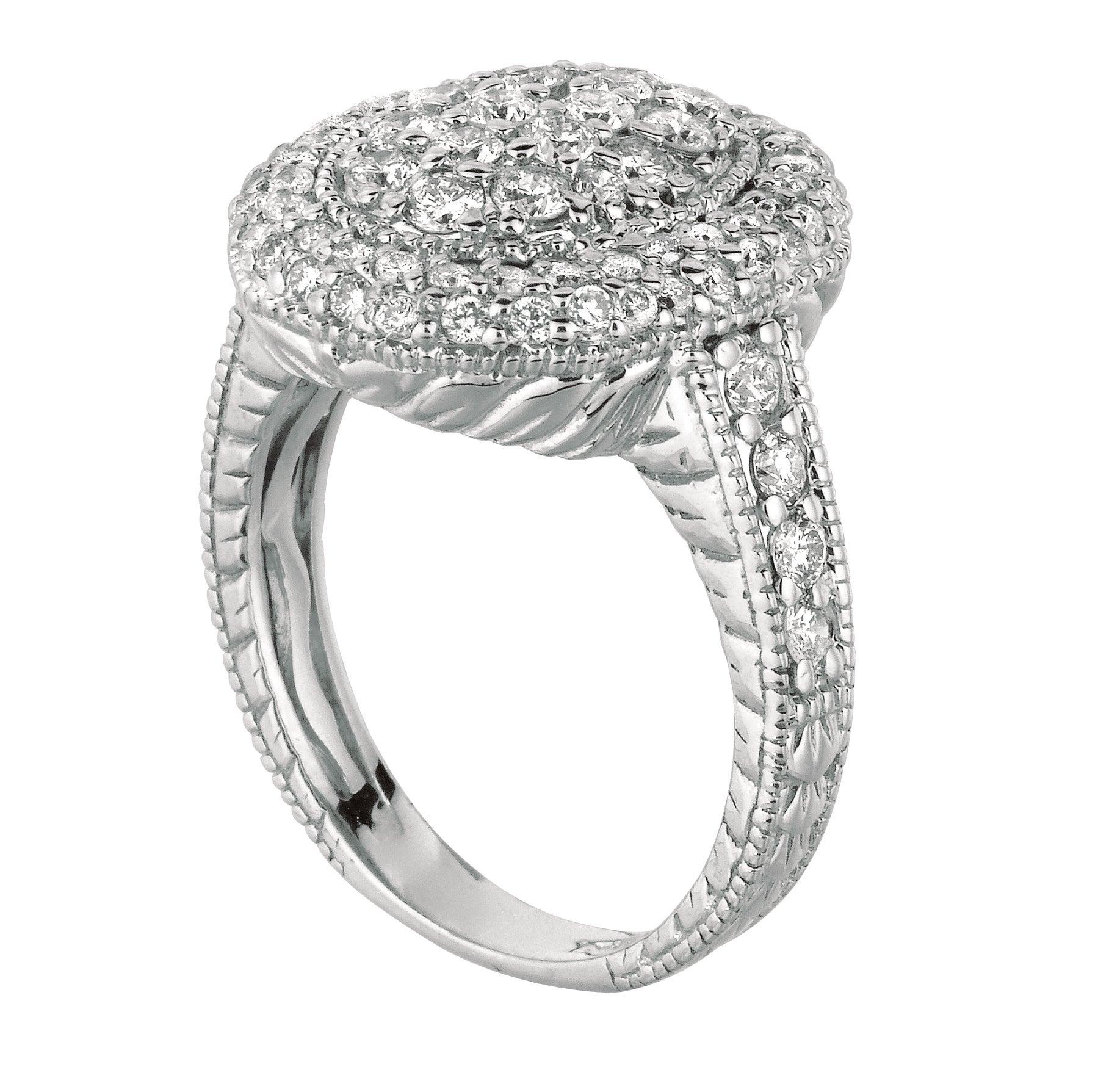 Im Angebot: 1,50 Karat natürlicher Diamant Oval Cluster Ring G SI 14 Karat Gelbgold () 4