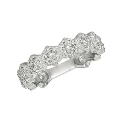 1.50 Carat Natural Diamond Ring Band G SI 14K White Gold