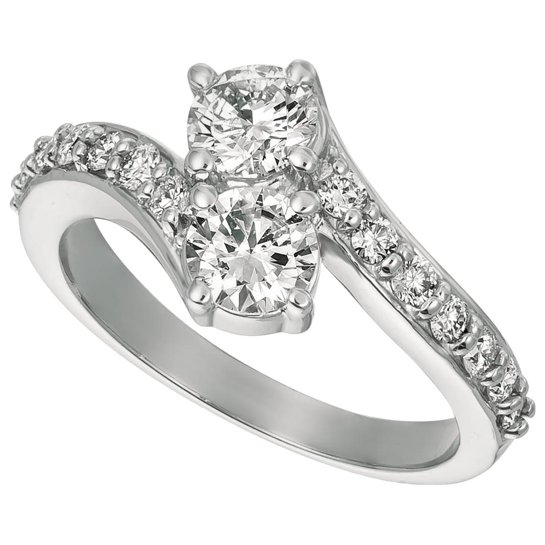 1.50 Carat Natural Diamond Ring G SI 14 Karat White Gold