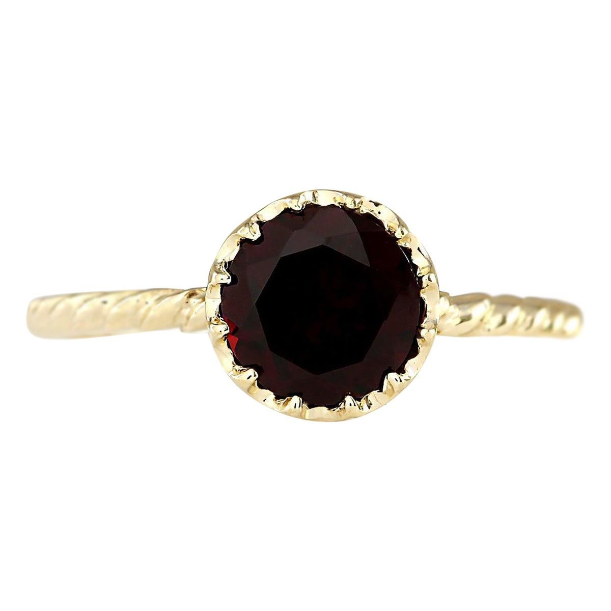 Garnet Ring In 14 Karat Yellow Gold