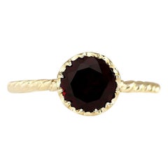 Garnet Ring In 14 Karat Yellow Gold