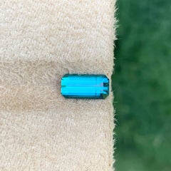 1.50 Carat Natural Loose Blue Color Tourmaline Emerald Cut Afghan Gemstone